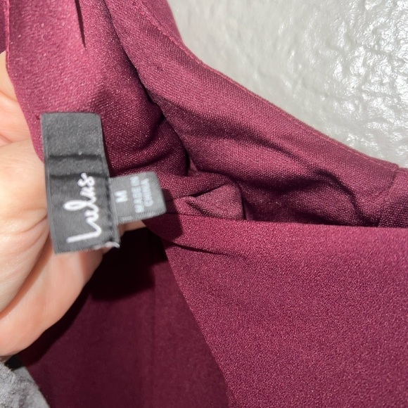 Burgundy One-Shoulder Cutout Asymmetrical Dress Medium - Picture 8 of 8